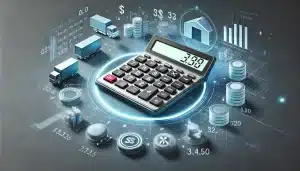 Illustration depicting a warehouse pricing calculator.